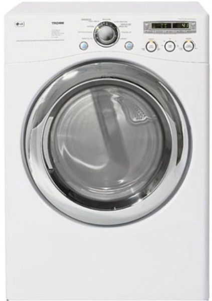 LG  DLE5955W Electric Dryer with 7.3 cu. ft. Capacity, 9 Drying Programs, 5 Temperature Levels, 5 Drying Levels, Sensor Dry System and FlowSense Duct Clogging Indicator, 27