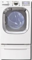 LG DLEX3001W Front-Load Electric Dryer with 7.4 cu. ft. Capacity, 9 Drying Programs, 5 Temperature Levels, SteamFresh & SteamSanitary Cycle and LCD Display, White Color, Front Loader, Intelligent Electronic Controls with Blue LCD Display, Dial-A-Cycle, SteamFresh, SteamSanitary, ReduceStatic, EasyIron, Sensor Dry, Precise Temperature Control with Variable Heater (DLEX-3001W DLEX 3001W) 