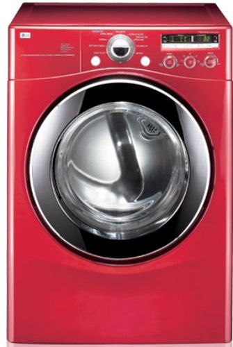 LG DLG2302R Ultra Capacity Gas Dryer, Wild Cherry Red, XL Load Capacity (7.3 cu.ft.), Sensor Dry System for Intelligent Fabric Care and Energy Efficiency, 9 Drying Programs, 5 Temperature Levels, Precise Temperature Controlwith Variable Heat Source, FlowSense, Drying Rack, Wrinkle Care Option, UPC 048231010306 (DLG-2302R DLG 2302R DLG2302)