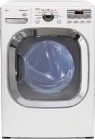 LG DLGX2802W SteamDryer Series Gas Dryer, 27" Width, 7.4 cu. ft. Capacity, XL Load Capacity with NeveRust, SteamSanitary, ReduceStatic, EasyIron, FlowSense, 9 Drying Programs, 5 Temperature Levels, Precise Temperature Control with Variable Heat Source, Drying Rack, Wrinkle Care Option, Delicate Cycle, Large Chrome Rimmed Door with Glass, Stackable with Matching Washer, White Color (DLGX-2802W DLGX 2802W) 