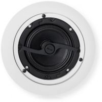 Atlas Sound DLS4 4" In-Ceiling Full Range Loudspeaker with 8 Watt 70 Volt per 100 Volt Transformer and Press Fit Grille; White; Small Footprint and Press-Fit Grilles Give Discrete Installed Appearance, Tap selector switch located behind speaker magnet with shaft through center of cone; UPC 612079181360 (DLS4 DLS-4 SPEAKER-DLS4 SPEAKER-DLS-4 ATLASDLS4 DLS4-ATLAS) 