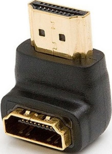Capitol Cables DM1704 HDMI 90 Degree Up Adapter, Plastic and copper, 1.4 ready - 3D ready high quality HDMI, High speed with ethernet, Audio return channel support, UPC 845456017048 (DM1704 DM-1704 DM 1704)