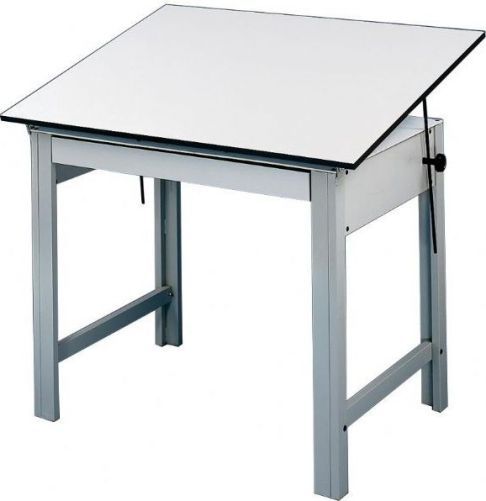 Alvin DM48CT Compact Drawing Table, Gray Base White Top 36