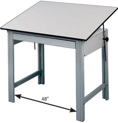Alvin DM48LT Office Height Drawing Table, Gray Base White Top 36