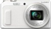 Panasonic DMC-ZS45W Lumix 20X Zoom Digital Camera with Wink-Activated Selfie Feature, White; 3.0" (7.7cm) TFT Screen LCD Display (1040K dots); 16 Megapixels; 1/2.33-inch High Sensitivity MOS Sensor; Focal Length f = 4.3 - 86.0mm (24 - 480mm in 35mm equiv.); 40x Intelligent Zoom; Zoom in Motion Picture; Self Timer 2 sec/10 sec; UPC 885170235953 (DMCZS45W DMC ZS45W DMCZ-S45W DMCZS-45W) 