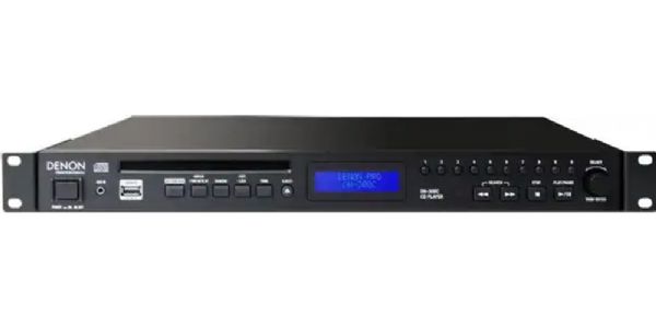 Denon Professional DN-300C CD/Media Player with USB and Aux Inputs, Black Color; Plays CD and MP3 files; Super-fast loading, slot-in CD mechanism; Random, repeat and power-on-play playback modes; Supports removable USB thumb drive; 3.5mm AUX input for playback of other audio devices; 10-key direct track access buttons; UPC 694318019351 (DENON-DN-300C DENON DN-300C DENONDN300C DENON DN300C DN 300C)