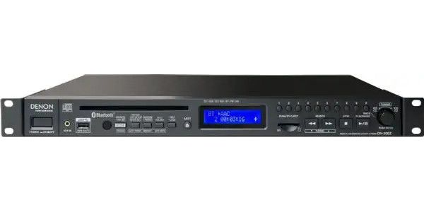 Denon Professional DN-300Z CD/Media Player with Bluetooth, USB, SD, Aux and AM/FM Tuner, Black Color; Super-fast loading, slot-in CD player; Supports removable USB thumb and HDDs, SD/SDHC cards; Wireless audio playback from tablets and smartphones via Bluetooth; Selectable Power-On-Play mode automatically plays USB, SD or CD tracks when powered up, simply turn it on; UPC 694318016817 (DENON-DN-300Z DENON DN-300Z DENONDN300Z DENON DN300Z DN 300Z)