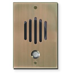 Channel Vision DP-0232P DP Series Intercom System; Antique Brass; Designed to match popular lock and door hardware; Integrates a weather resistant speaker and microphone, doorbell button, and wall plate into one entry unit; 0.25” thick solid brass plate; Panasonic Compatible; UPC 690240015041 (DP0232P DP-0232 DP-0232-INTERCOM CVDP-0232 DP-0232-CV DP-0232-CHANNELVISION) 