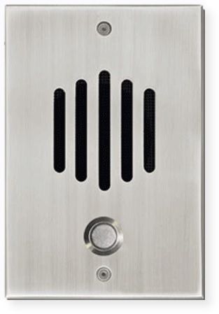 Channel Vision DP-0302 DP Series Intercom System; Satin Nickel; Designed to match popular lock and door hardware; Integrates a weather resistant speaker and microphone, doorbell button, and wall plate into one entry unit; 0.25 thick solid brass plate; Discrete speaker and microphone; UPC 690240014785 (DP0302 DP-0302 DP-0302-INTERCOM CVDP-0302 DP-0262-CV DP-0262-CHANNELVISION)
