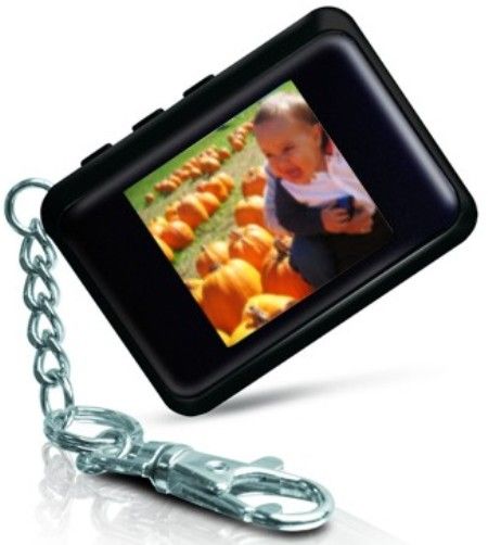 Coby DP-151BLK Digital Photo Keychain, Black, 1.5-Inch CSTN LCD full-color display, Display Resolution 128 x 128, Displays JPEG, GIF, and BMP photo files, Photo slideshow mode, Integrated 16MB NOR Flash, Integrated Rechargeable lithium-ion battery, USB 2.0 Hi-Speed port for fast file transfers, 3hr Photo View Time (DP-151-BLK DP151BLK DP-151BLACK DP-151 DP-151B DP151)