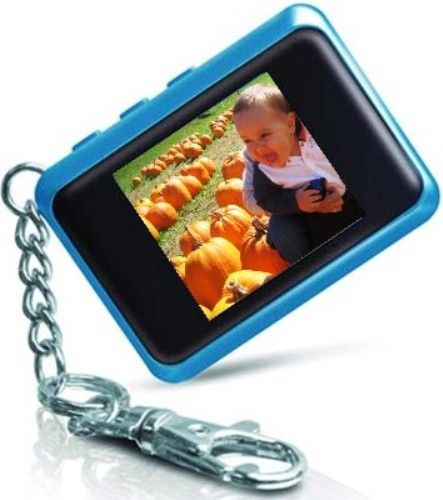Coby DP-151BLUE Digital Photo Keychain, Blue, 1.5-Inch CSTN LCD full-color display, Display Resolution 128 x 128, Displays JPEG, GIF, and BMP photo files, Photo slideshow mode, Integrated 16MB NOR Flash, Integrated Rechargeable lithium-ion battery, USB 2.0 Hi-Speed port for fast file transfers, 3hr Photo View Time (DP151BLUE DP-151-BLUE DP-151 DP-151B DP151)
