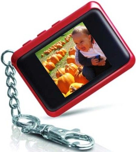 Coby DP-151RED Digital Photo Keychain, Red, 1.5-Inch CSTN LCD full-color display, Display Resolution 128 x 128, Displays JPEG, GIF, and BMP photo files, Photo slideshow mode, Integrated 16MB NOR Flash, Integrated Rechargeable lithium-ion battery, USB 2.0 Hi-Speed port for fast file transfers, 3hr Photo View Time (DP151RED DP 151RED DP-151-RED DP-151 DP-151R DP151)