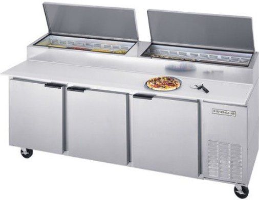 Beverage Air DP93 Pizza Prep Table, 8.6 Amps, 60 Hertz, 1 Phase, 115 Volts, 24 Pans - 1/3 Size Food Pan Capacity, Doors Access Type, 39.8 Cubic Feet Capacity, Side Mounted Compressor, Swing Door Style, Solid Door Type, 1/3 Horsepower, 3 Number of Doors, 6 Number of Shelves, Air Cooled Refrigeration Type, 33 - 40 Degrees F Temperature Range (DP-93 DP93 DP 93)