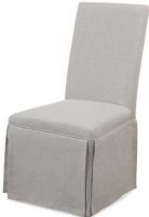 Bassett Mirror DPCH8-746EC Skirted Parsons Chair, Hardwood legs, Fully skirted Jefferson linen fabric, High density foam seat cushion, Part of the Parsons Chair Collection, 19" L x 24" W x 39" H, Grey Linen Finish, Price per Unit, Can only be purchased in Sets of 2, UPC 036155284651 (DPCH8746 DPCH8-746 DPCH8 746) 