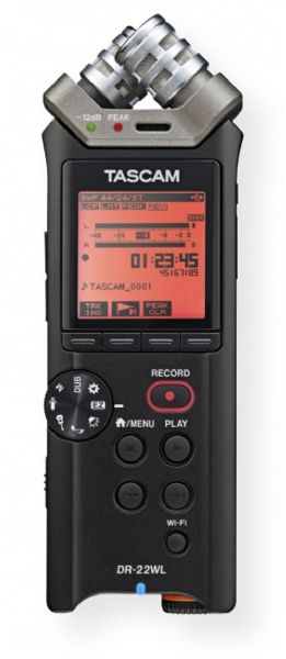 Tascam DR-22WL Stereo Portable Handheld Recorder with WiFi; Recording media microSD card(64MB to 2GB),microSDHC card(4GB to 32GB),microSDXC card(48GB to 128GB); Connector 3.5mm(1/8') stereo mini jack / Plug-in power Compatible; Input Impedance 10k ohms or more; Connector 3.5mm(1/8') stereo mini jack; Connector Micro-Btype 4pin; Format USB2.0 HIGH SPEED mass storage class; Compliant IEEE 802.11b/g/n(2.4GHz only)); UPC 043774030934 (DR22WL DR-22WL)
