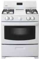 Danby DR3099WGLP Freestanding Gas Range, 2-9,000 BTU Sealed Burners, 2-6,000 BTU Sealed Burners, 4.3 cu.ft. Oven Capacity with Interior Light, Oven Window, Broiler Drawer, Push and Turn Safety Knobs, Large Backsplash with Digital Clock and Timer, Includes Two Oven Racks, Integrated Lip Contains Spills, 30" Wide Full-Size Gas Range, White (DR-3099WGLP DR 3099WGLP DR3099 WGLP DR3099-WGLP) 