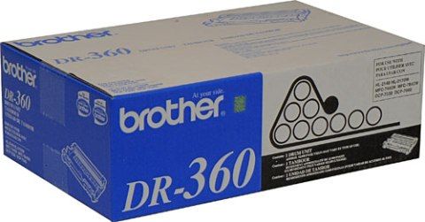 Brother DR360 Drum Unit, Laser Print Technology, 12000 Page Duty Cycle, 5% Print Coverage, Genuine Brand New Original Brother OEM Brand, For use with HL-2140, HL-2170W, MFC7440N, MFC7440W, DCP7030 and DCP7040 Brother Printers (DR360 DR-360 DR 360)