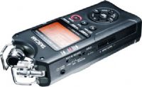 Tascam DR-40 Portable Handheld 4-Track Digital Recorder, Built-in condenser microphones, adjustable to XY or AB position, XLR / 1/4” mic/line input with phantom power, Record the built-in microphones with the XLR mic or line input for a four-track recording, Dual recording mode captures a safety track at a lower level to avoid distortion, UPC 043774027583 (DR40 DR 40) 