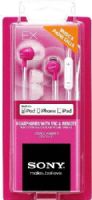 Sony DR-EX12IP/PK In-Ear Stereo Headphones with Microphone & Remote, Pink, 9mm Neodymium Drivers, In-line control of volume & tracks (play, pause, skip), Microphone for hands-free phone calls, Supports iPhone/iPod VoiceOver functionality, Powerful bass with high-resolution treble and midrange, Soft in-ear style earbuds for a secure & comfortable fit, UPC 027242819481 (DREX12IPPK DR-EX12IPPK DR-EX12IP-PK DR-EX12IP) 