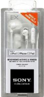 Sony DR-EX12IPWH Headphones with Mic & Remote, White, 100mW Capacity, Frequency 6 - 23000 Hz, Sensibility 98 dB/mW, Impedance 16 Ohms, In-line control of volume & tracks (play, pause, skip), Microphone for hands-free phone calls, Supports iPhone/iPod VoiceOver functionality, Powerful bass with high-resolution treble and midrange, UPC 027242819450 (DREX12IPWH DR EX12IPWH DR-EX12IPW DR-EX12IP) 