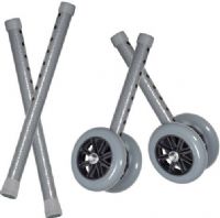 Drive Medical 10118CSV Heavy Duty Bariatric Walker Wheels, With Extension Legs, 5", 1 Pair; Allows for 8" height adjustments; For use with item # 10220-2 and 10223-2; Converts heavy duty walker into wheeled walker; Dual, rubber wheels allows walker to roll easily and smoothly over irregular surfaces; UPC 822383247687 (DRIVEMEDICAL10118CSV DRIVE MEDICAL 10118CSV BARIATRIC WALKER WHEELS) 