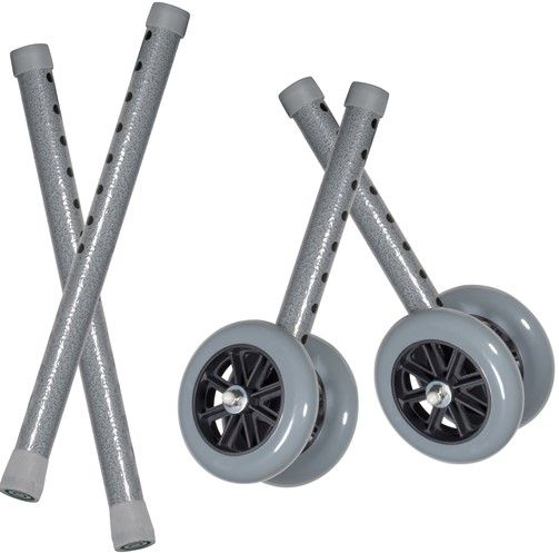Drive Medical 10118CSV Heavy Duty Bariatric Walker Wheels, With Extension Legs, 5
