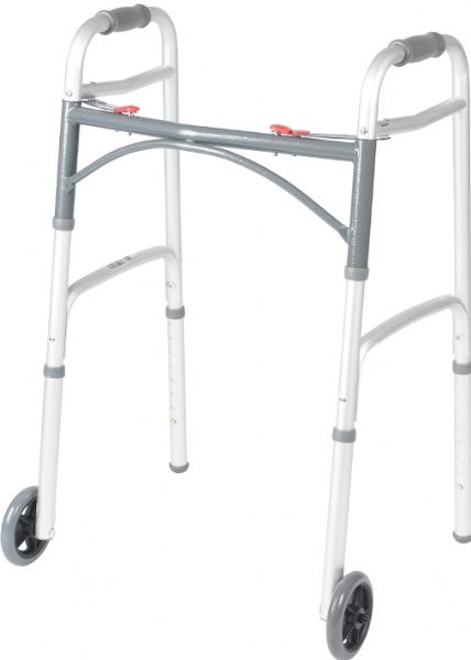 Drive Medical 10210-1 Deluxe Two Button Folding Walker With 5