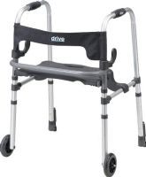 Drive Medical 10233 Clever Lite Ls Walker Rollator With Seat And Push Down Brakes; Comes with flip up seat with built in carry handle; Soft, flexible backrest provides comfort and security while seated; Rear Glide Push down brakes; Sturdy 1 diameter anodized, extruded, aluminum construction; Easily folds with dual lever side paddle release; 5 fixed front wheels; UPC 822383118550 (DRIVEMEDICAL10233 DRIVE MEDICAL 10233 CLEVER LITE WALKER ROLLATOR  SEAT PUSH DOWN BRAKES) 