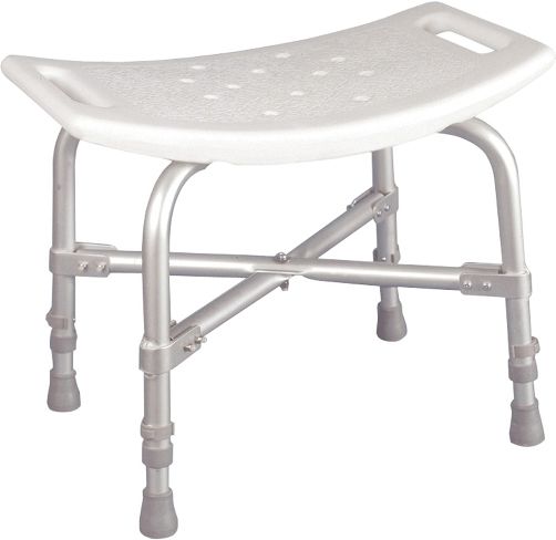 Drive Medical 12022KD-1 Bariatric Heavy Duty Bath Bench; 500 lbs Weight Capacity; Cross brace attached with aircraft type rivets; Blow molded bench and back provides comfort and strength; Drainage holes in seat reduce slipping; Adjustable height legs; Aluminum frame is lightweight, durable and corrosion proof; Dimensions 24