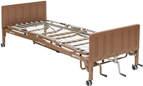 Drive Medical 15003P-HR Multi-Height Manual Bed with Half Rails; Convenient Fold Down Hand Cranks At The Foot End For Foot, Head And Overall Bed Height Adjustment; Easy To Set Up, Bed Ships In Two Cartons, Shaft Stores Under Frame When Unassembled; Head/Foot Adjustment Provide Anatomically Correct Sleep Surface; UPC 822383988597 (LISTENTECHNOLOGIESMH80007201 MH80007201 MH-800072-01 MH800-07201 MH-800 072-01) 