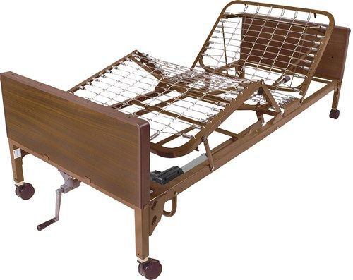 Drive Medical 15004 Semi Electric Bed; Back and foot adjustment allow for an anatomically correct sleep surface; Channel frame construction provides superior strength and reduced weight; Head and foot ends are interchangeable with Invacare and Sunrise; Head and foot section adjust electronically; UPC 822383103891 (DRIVEMEDICALNRS15004 15-004 150-04) 