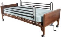 Drive Medical 15004BV-PKG-T Semi Electric Bed with Full-Length Side Rails and 80" Therapeutic Support Mattress; Back and foot adjustment allow for an anatomically correct sleep surface; Channel frame construction provides superior strength and reduced weight; Head and foot ends are interchangeable with Invacare and Sunrise; UPC 822383211336 (DRIVEMEDICAL15004BVPKGT 15004BVPKGT 15004BVPKG-T 15004BV-PKGT)  