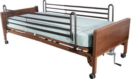 Drive Medical 15004BV-PKG-T Semi Electric Bed with Full-Length Side Rails and 80