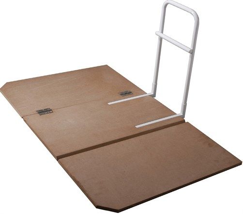 Drive Medical 15062 Folding Bed Board Combo; Assistance for getting in and out of bed; Can be used on either side of the bed; Comes in 2 pieces; Easy, quick, no tool assembly; Handle with the 