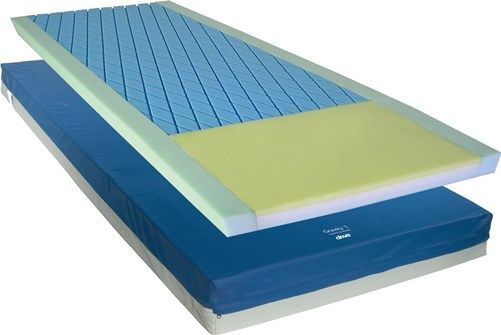 Drive Medical 15770 Gravity 7 Long Term Care Pressure Redistribution Mattress; Multi-Layered/Multi-zoned Foam Mattress; Economical option maximizes value and comfort with 3 full layers of foam without raised side rails; Top layer uses unique die-cutting and a true memory foam heel section to optimize zoned pressure redistribution; UPC 822383256993 (DRIVEMEDICAL15770 DRIVEMEDICAL-15770 15-770 157-70)