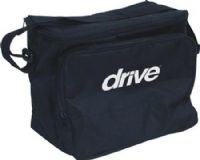 Drive Medical 18031 Nebulizer Carry Bag; Designed to carry and store nebulizers; Universal size can accommodate all Drive nebulizers; Made of durable, lightweight, easy-to-clean nylon; Comes with an adjustable carry strap; Has a zippered cover and zippered pouch to conceal nebulizer accessories; Size 9"(H)x12"(W)x7"(D); UPC 822383286563 (DRIVEMEDICAL18031 18-031 180-31)  