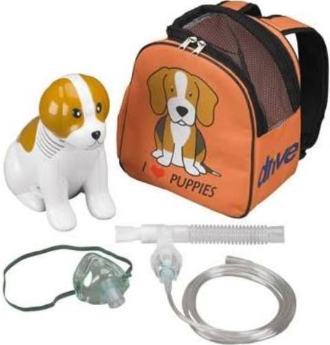 Drive Medical 18090-BE Pediatric Beagle Compressor Nebulizer with Carry Bag and Disposable Neb Kit; Particle Size 0.5 m to 10 m; Maximum Pressure 42 PSI; Operating Pressure 13 PSI; Liter Flow 8 lpm; Child friendly design to encourage therapy and compliance; UPC 822383504667 (DRIVEMEDICAL18090BE DRIVEMEDICAL-18090-BE 18090BE 18090 BE) 