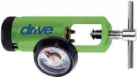 Drive Medical 18302GMN CGA 870 Mini Oxygen Regulator 0-15 LPM Barb Outlet; Liter Flow Increments 0.12, 0.5, 1, 1.5, 2, 3, 4, 6, 8, 10 and 15; Click style flow control; Lightweight uni-body design; Meets or exceeds accuracy standards for ASTM, American National and CGA; UL Approved; UPC 822383283210 (DRIVEMEDICAL18302GMN 18302-GMN 18302 GMN)  