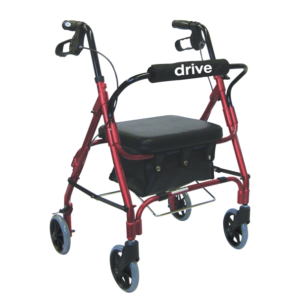 Drive Medical 301PSRN Junior Rollator Walker with Padded Seat and Backrest Seat (Depth): 14