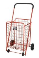Drive Medical 605R Winnie Wagon All Purpose Shopping Utility Cart, 38" Max Handle Height, 36" Min Handle Height, 50 lbs Product Weight Capacity, 20.25" H x 13.25" L x 14.25" W Basket Dimension, 41.1" H x 5.5" L x 20.1" W Folded Basket Dimensions, Handle height can be adjusted, Large rubber casters provide for a smooth transport over most surfaces, Red Finish, UPC 822383120973 (605R 605-R 605 R DRIVEMEDICAL 605R DRIVEMEDICAL-605R DRIVEMEDICAL605R) 