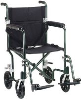 Drive Medical FW19GR Flyweight 19" Lightweight Transport Wheelchair, Green Frame and Black Upholstery, 8" casters in front and rear, Aluminum frame for lightweight strength and durability, Back folds down for easy storage and transport and features deluxe back release, 19" come with tool free, swing-away footrests, UPC 822383104843 (DRIVEMEDICALFW19GR DRIVEMEDICAL-FW19GR FW-19GR FW 19GR FW19-GR FW19) 