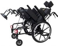Drive Medical KG 1800 Kanga TS Adult 18" Tilt In Space Wheelchair; Durable lightweight aluminum frame; An economical seating system that includes seat, back, five-point harness, depth adjustable abductor, hip guides, lateral supports and curved headrest; Height and angle adjustable flip-back armrests; Height adjustable push handles; UPC 822383509365 (DRIVEMEDICALKG1800 KG1800 KG-1800)  