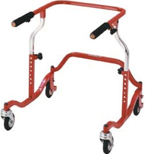 Drive Medical PE 1200 Pediatric Posterior Safety Rollers, Red, Welded steel frame, Height adjustable in 1