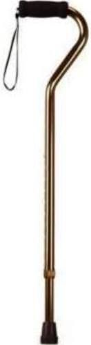 Drive Medical RTL10307 Foam Grip Offset Handle Bronze Walking Cane; Comes standard with wrist strap; Ergonomically designed handle with soft Foam Grip provides comfort and security; Handle height adjusts from 28.5