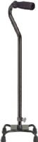 Drive Medical RTL10310 Vinyl Grip Four Point Cane, Black; 1" diameter anodized, extruded aluminum tubing; Ergonomically designed handle with soft Vinyl Contoured Grip provides comfort and security; Handle Height 30" - 39"; 300 lbs. Weight capacity; Handle height adjusts from 28 1/2" to 38 1/2"; Metal (lock nut) silencer; UPC 822383254050 (DRIVEMEDICALRTL10310 RTL-10310 RTL 10310)  