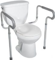 Drive Medical RTL12000 Toilet Safety Frame, Anodized aluminum is sturdy and lightweight, Arms are height and width adjustable, Powder coated aluminum bracket easily attaches frame to toilet, Waterfall armrests provide additional comfort and support, 300 lbs. Weight capacity, UPC 822383246482 (DRIVEMEDICALRTL12000 RTL-12000 RTL 12000 RT-L12000)  