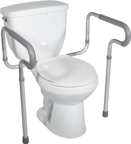 Drive Medical RTL12000 Toilet Safety Frame, Anodized aluminum is sturdy and lightweight, Arms are height and width adjustable, Powder coated aluminum bracket easily attaches frame to toilet, Waterfall armrests provide additional comfort and support, 300 lbs. Weight capacity, UPC 822383246482 (DRIVEMEDICALRTL12000 RTL-12000 RTL 12000 RT-L12000) 