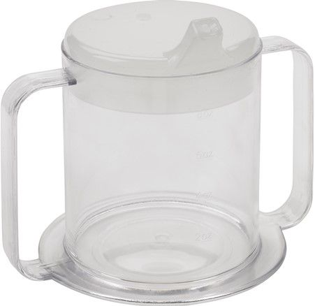 Drive Medical RTL3515 Lifestyle Handle Cup, Comes with spout and anti splash lids, Holds hot or cold liquid and is dishwasher safe, Made from clear and strong polycarbonate and can hold up to 10 ounces, UPC 779709035155 (DRIVEMEDICALRTL3515 RTL-3515 RTL 3515)