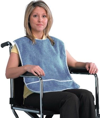Drive Medical RTL9109 Lifestyle Crumb Catcher, Machine washable, Protector and pocket lined to repel water, Terry cloth bib with bias binding and adjustable Velcro closure, UPC 779709091090 (DRIVEMEDICALRTL9109 RTL-9109 RTL 9109)