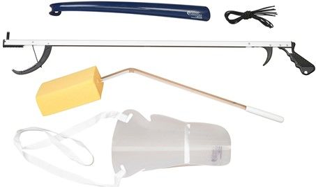 Drive Medical RTL9506 Lifestyle Hip Kit; Contains: Long Handled Bath Sponge, Poly Stocking Aid, Super Arm Reacher, 32